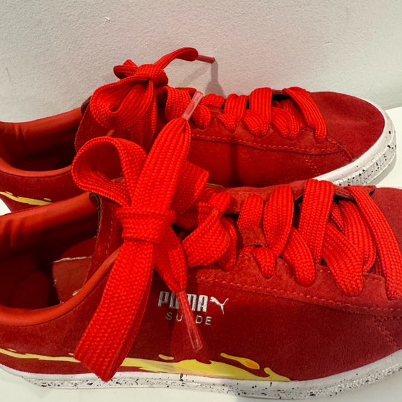 PUMA Patrol X Suede Lace Up  Youth Boys Red Sneakers Casual Shoes - Picture 2 of 8